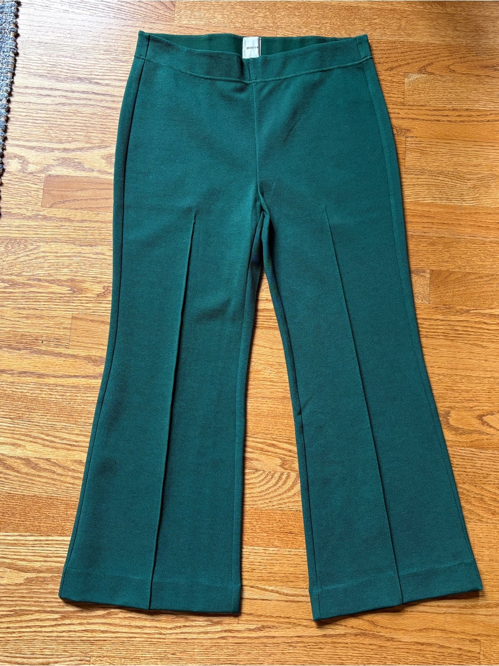 Anthropologie Maeve Green Kick-Flare Cropped Pants M Medium